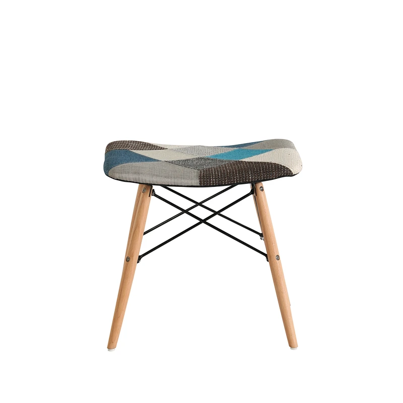 Modern patchwork fabric foot rest stool dining chair for sale dining room living room