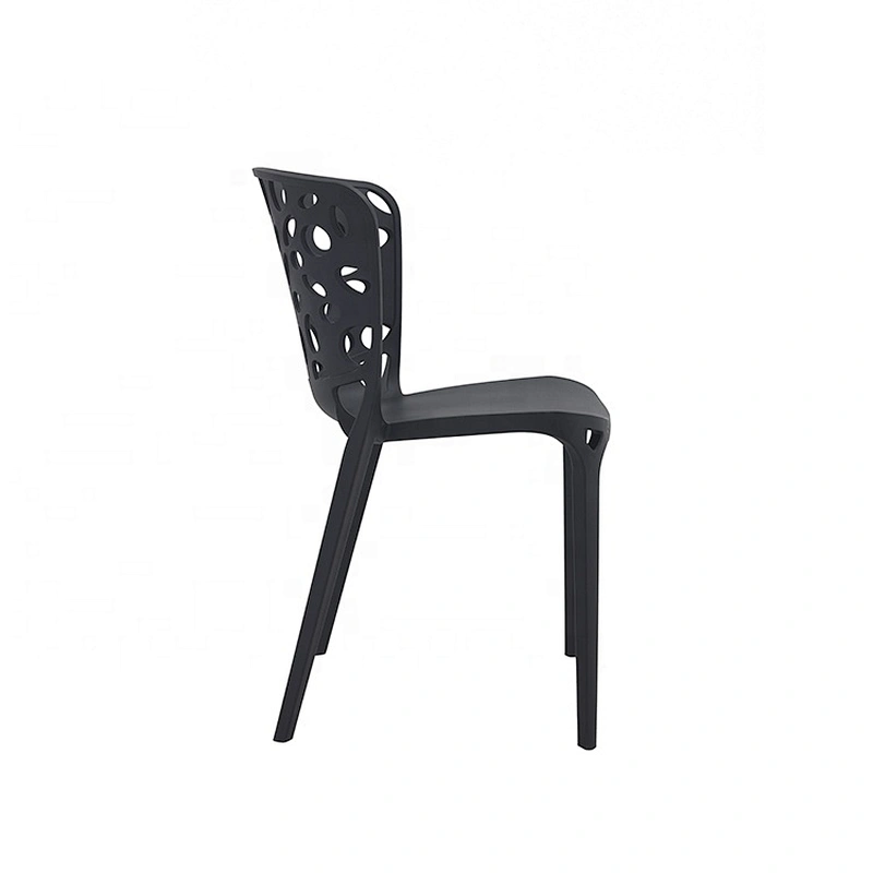 Cheap restaurant commercial dining full pp black plastic chair