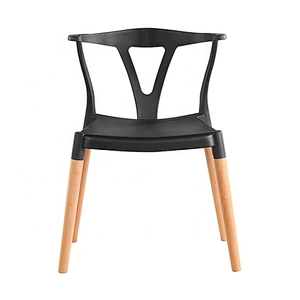 High class simple hotel restaurant plastic chair wooden legs