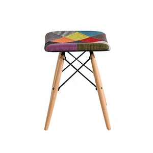 Multi-pattern natural modern upholstered beech legs chair