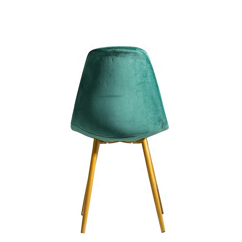 Modern popular metal powder coated legs fabric dining chair