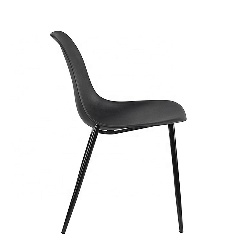 Modern Nordic Fashionable stackable armless metal leg dining room chair