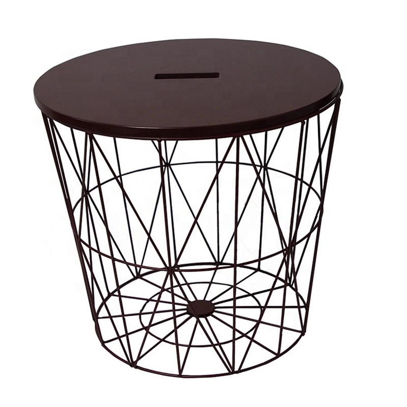 Modern home use round shape living room iron side wire table