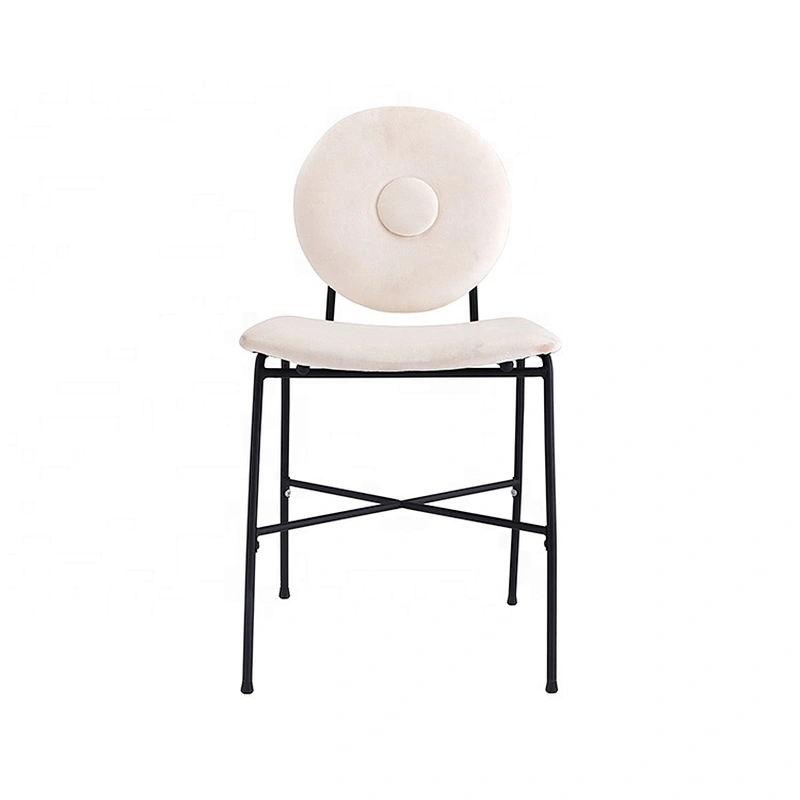 White design fabric seat restaurant cafe bistro dining chair