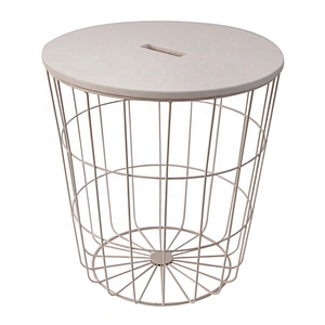 Round side modern loft style metal wire iron coffee table