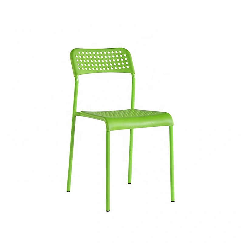 Modern Simple outdoor furniture dining stackable plastic leisure chair without arm