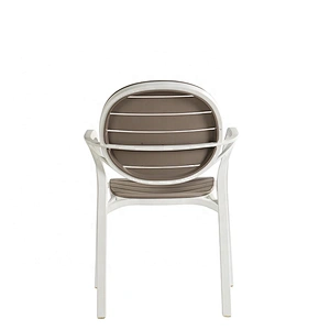 Round shape back dining stackable outdoor plastic arm chair