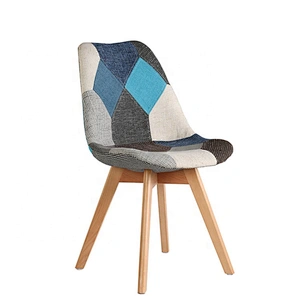Morden beech wood legs patchwork fabric dinning chair