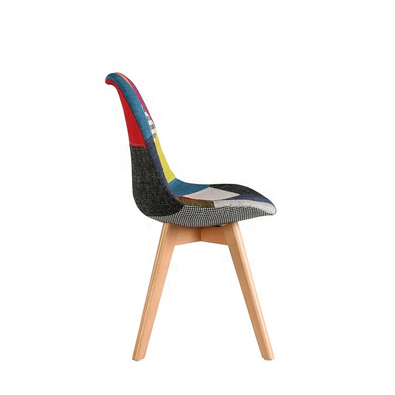 Dining room furniture french style fabric dining chair upholstered with wood legs Chinese supplier