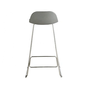 Modern pp seat stackable metal high leg white barstool