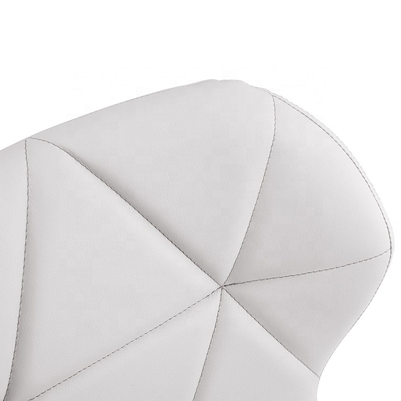 Modern luxury white pu leather barstool with metal base