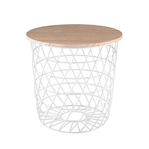 Factory wholesale living room round wire mesh coffee table