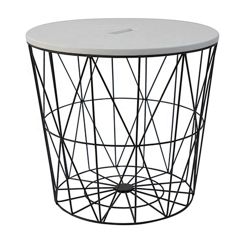 Modern home use round shape living room iron side wire table