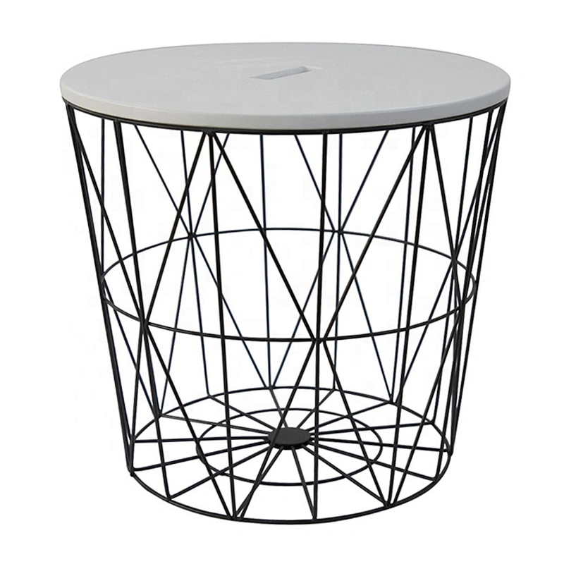 Modern home use round shape living room iron side wire table