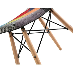 modern patchwork fabric wood legs foot rest stool dining chair for dining room living room