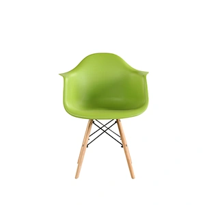Wholesale Cheap Price Plastic Seat With Wooden Leg Plastic Chair