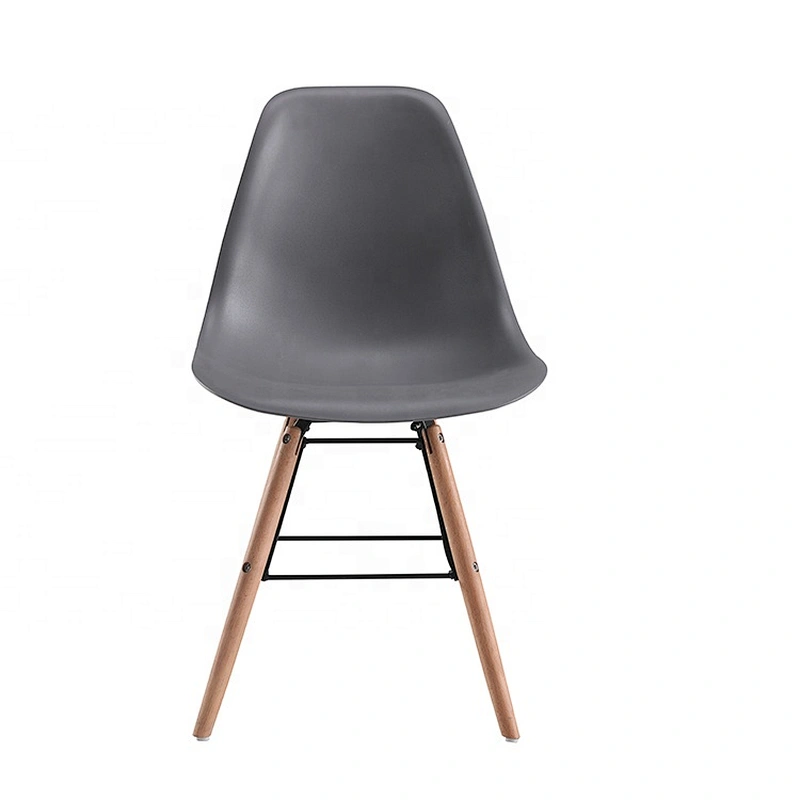 PP Seat modern wooden legs dining home plastic chair