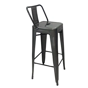 Industrial Vintage Construction Gun Metal Color Vintage High Metal Bar Chair