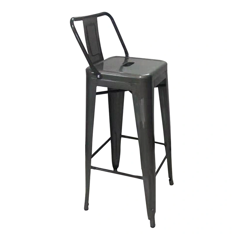 Industrial Vintage Construction Gun Metal Color Vintage High Metal Bar Chair