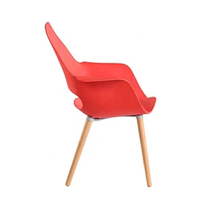 Modern backrest design dining room furniture red plastic chair