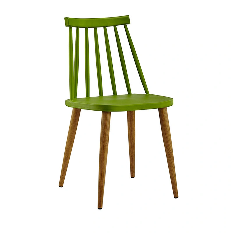 Modern Cheap Simple design plastic chair with thermal transfer printing leg