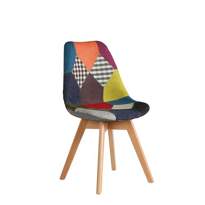 Dining room furniture french style fabric dining chair upholstered with wood legs Chinese supplier