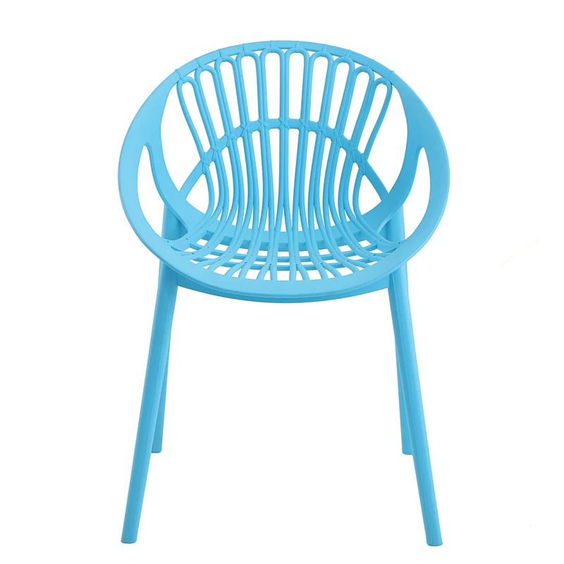 Plastic Round back colorful creative balcony chairs for home dining room living room outdoor