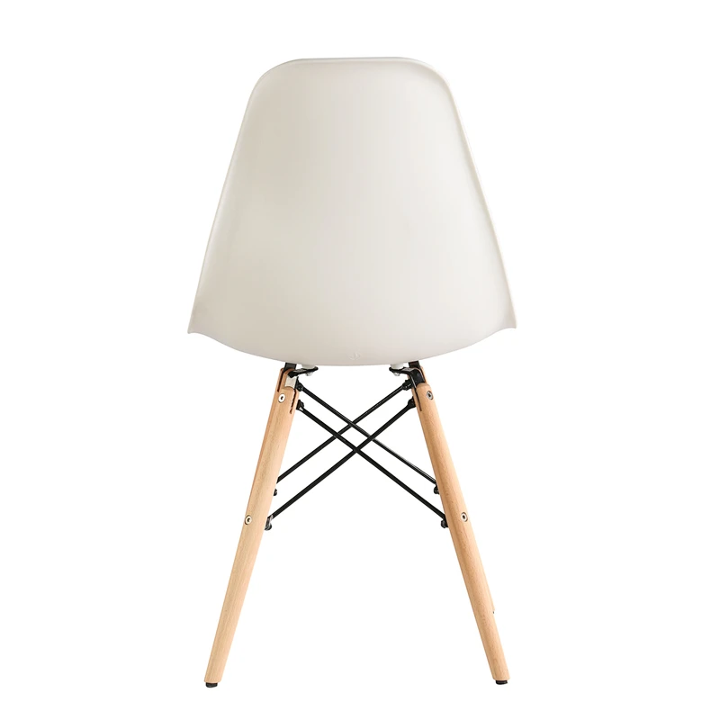 Wholesale casual style Nordic dining chair plastic and wood lining room colorful chair