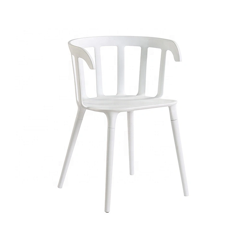 Outdoor stackable home furniture leisure dining plastic chair white