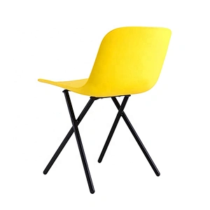 Restaurant specific use modern plastic stackable chair with metal leg