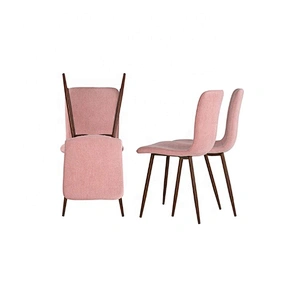Comfortable Transfer Printing Legs Soft Dining Chairs Fabric Seat