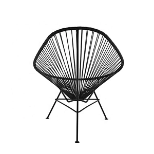 Comfortable outdoor restaurant black metal frame wire chair