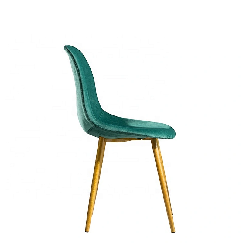 Modern popular metal powder coated legs fabric dining chair