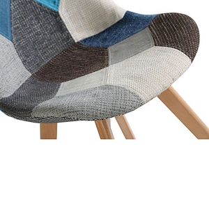 Morden beech wood legs patchwork fabric dinning chair