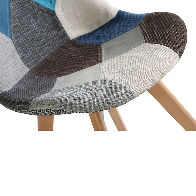 Morden beech wood legs patchwork fabric dinning chair
