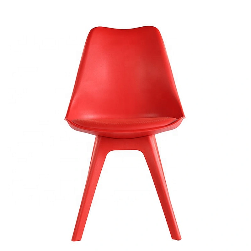 Simple design leather cushion Plastic Little Tulip Chair