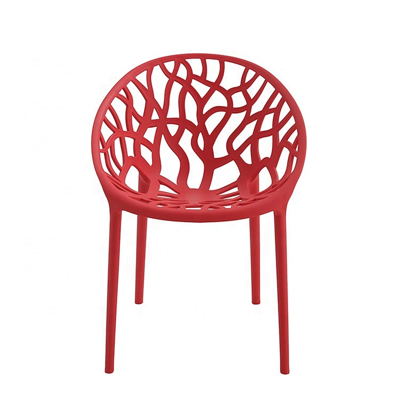 Hollow out tree back plastic pp shell chair for dining