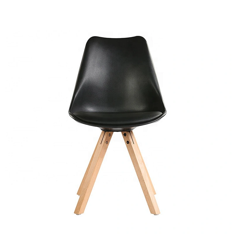 Modern Design No Armrest Dinning tulip chair with beech leg