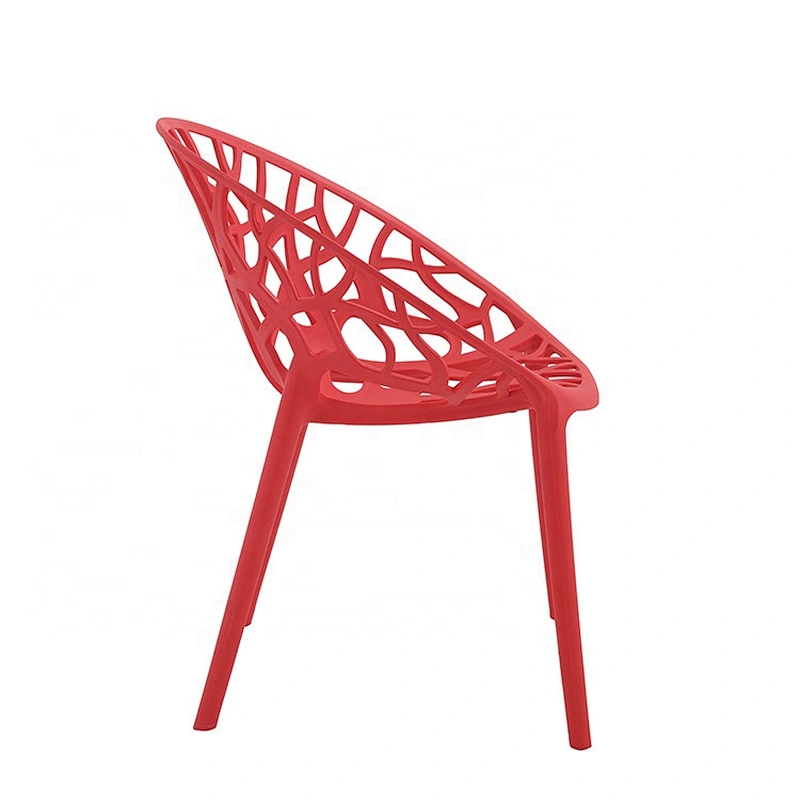 Hollow out tree back plastic pp shell chair for dining