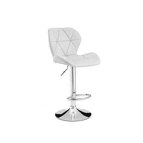 Modern luxury white pu leather barstool with metal base