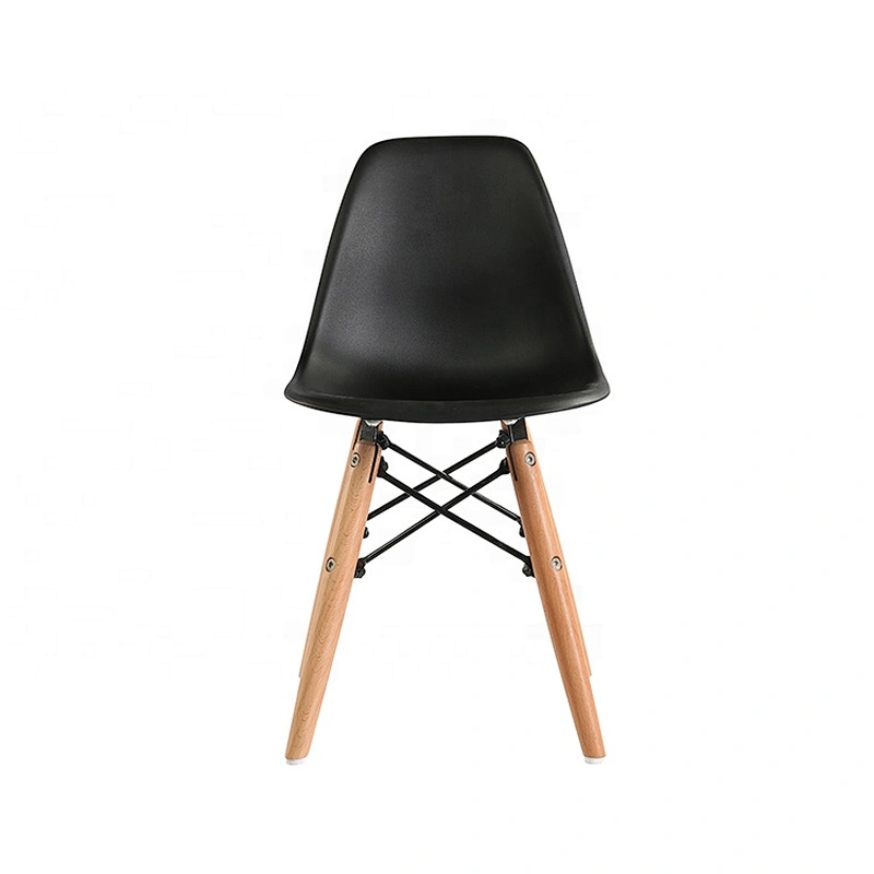 Wholesale high back PP dining room wooden leg plastic chair