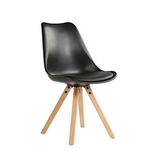 Modern Design No Armrest Dinning tulip chair with beech leg