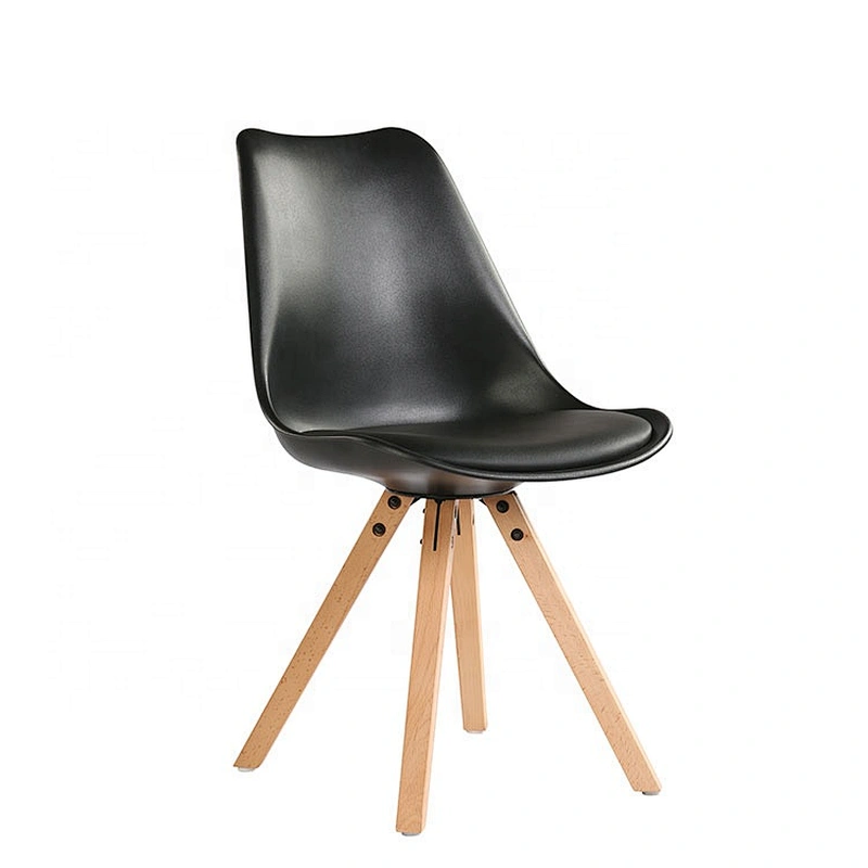 Modern Design No Armrest Dinning tulip chair with beech leg