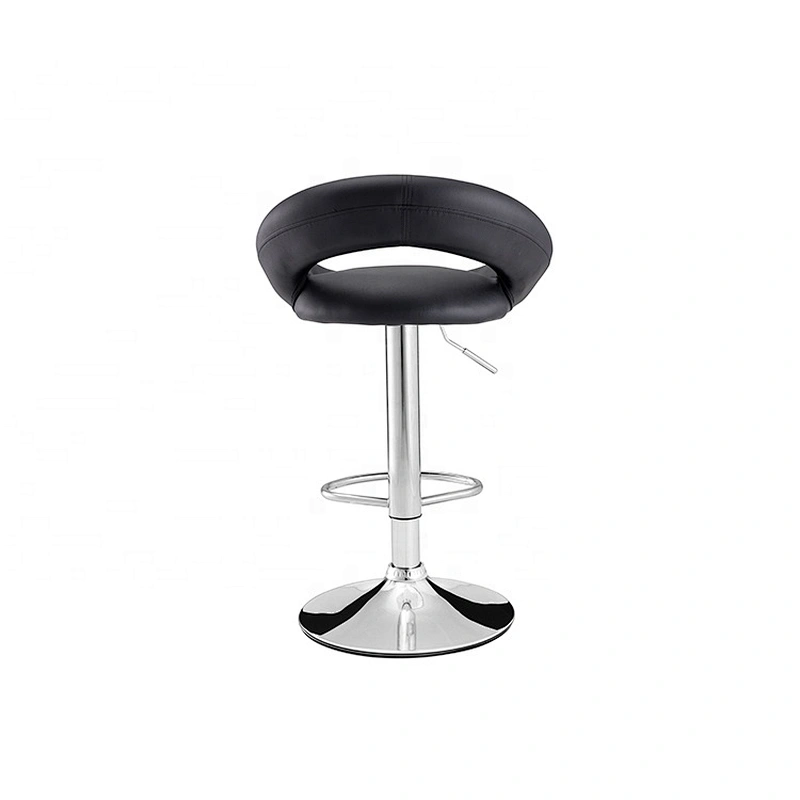 PU seat modern adjustable leather swivel black barstool