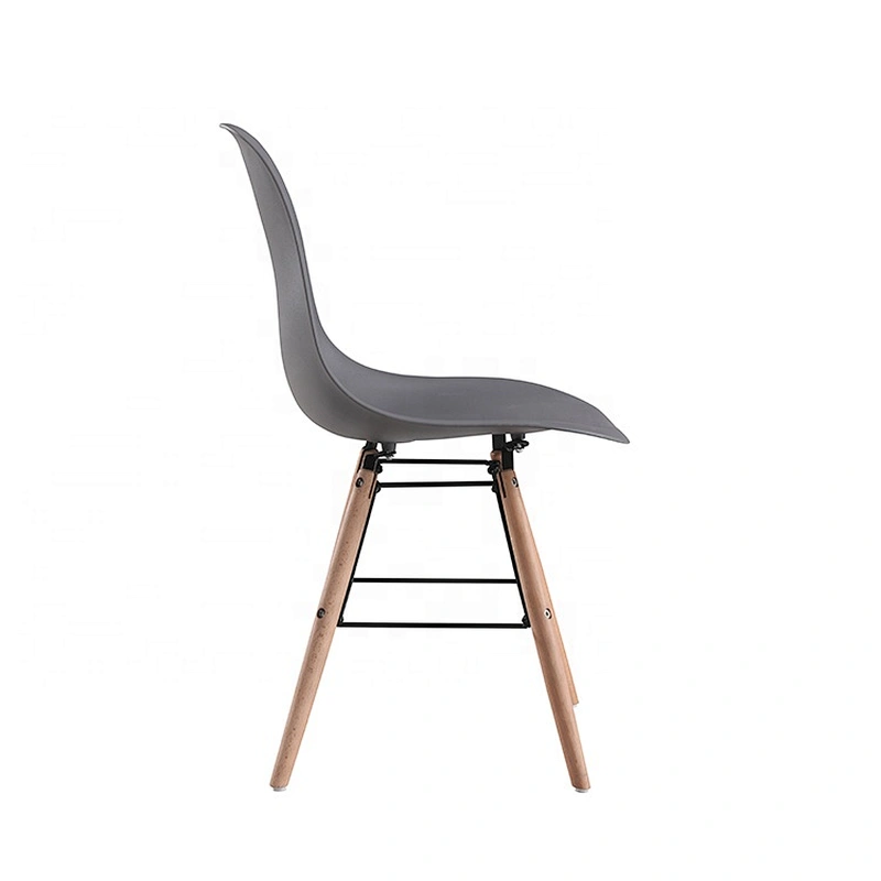 PP Seat modern wooden legs dining home plastic chair