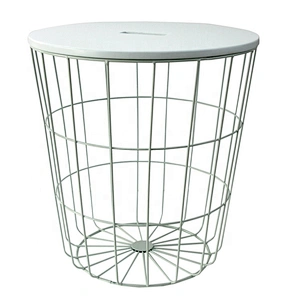 Modern home use round shape living room iron side wire table