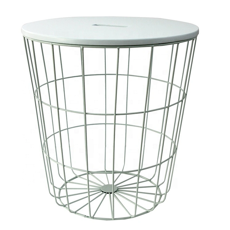 Modern home use round shape living room iron side wire table