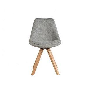 Modern style durable fabric Solid wood leg tulip plastic dining chair