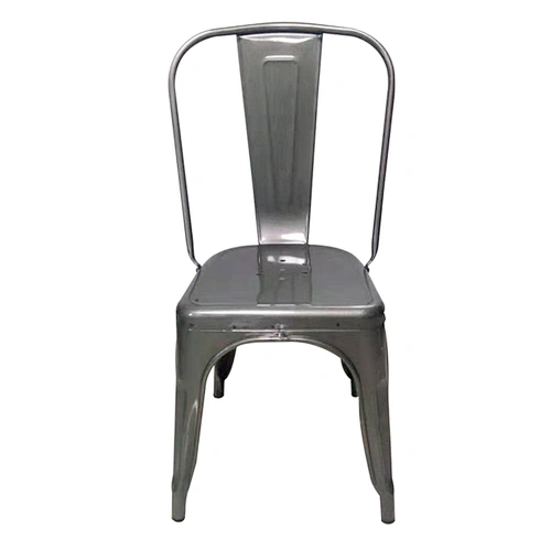 High back gun metal color bar vintage industrial metal chair