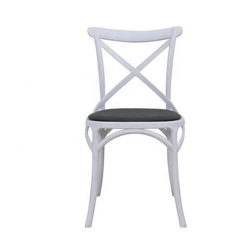 Modern dining room plastic stackable cross back chair